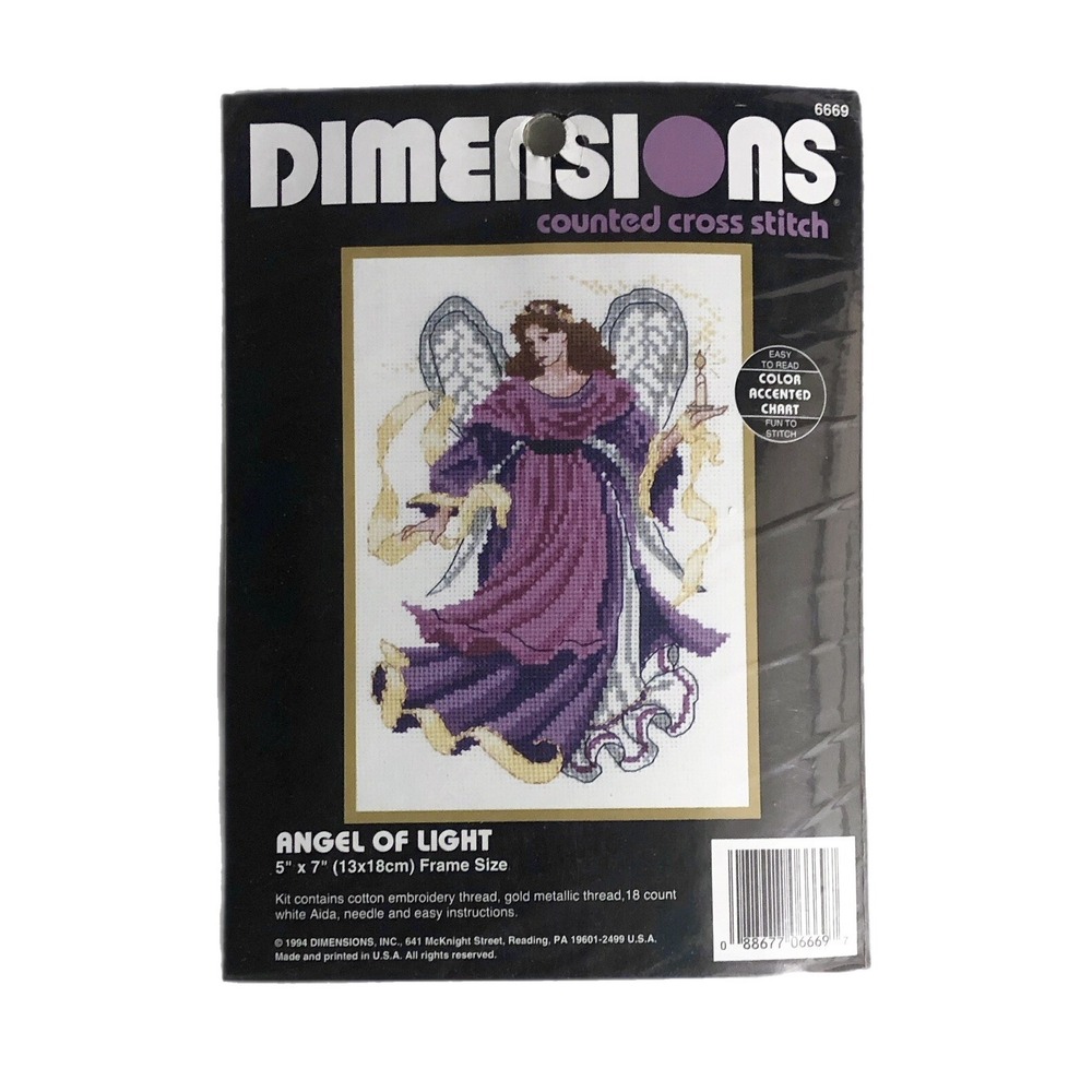 DIMENSIONS Counted Cross Stitch Kit - ANGEL OF LIGHT‎ 5" x 7" 6669 NEW